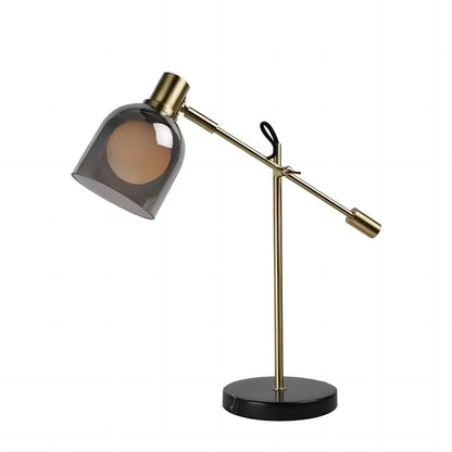 Transparent Gray Metal Table Lamp