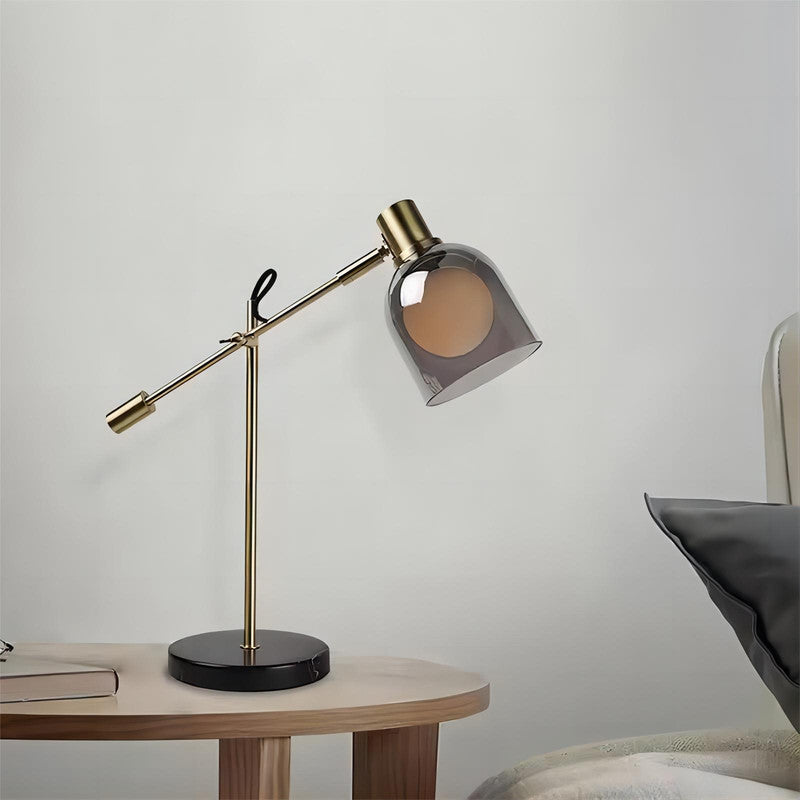 Transparent Gray Metal Table Lamp