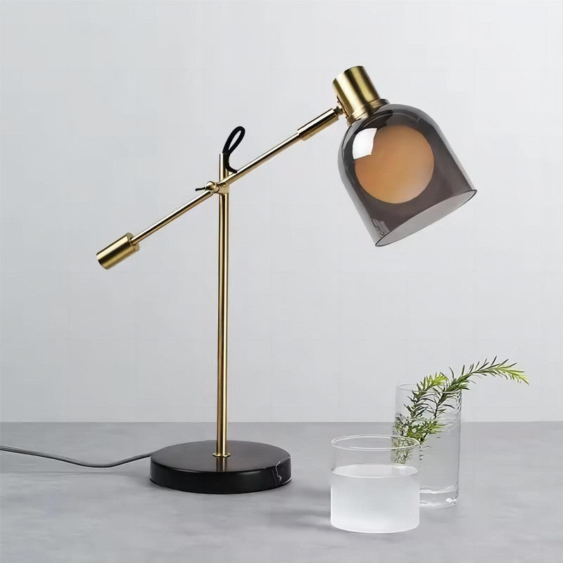 Transparent Gray Metal Table Lamp