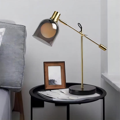 Transparent Gray Metal Table Lamp