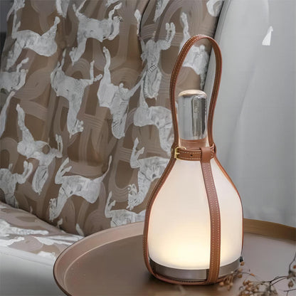 Wireless Touch Control Calfskin Pomelo Shape Portable Table Lamp